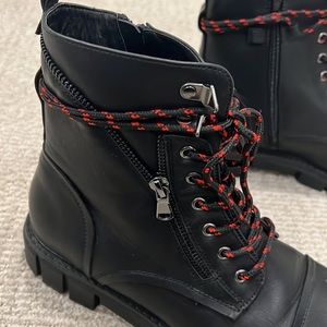 Black combat style boots